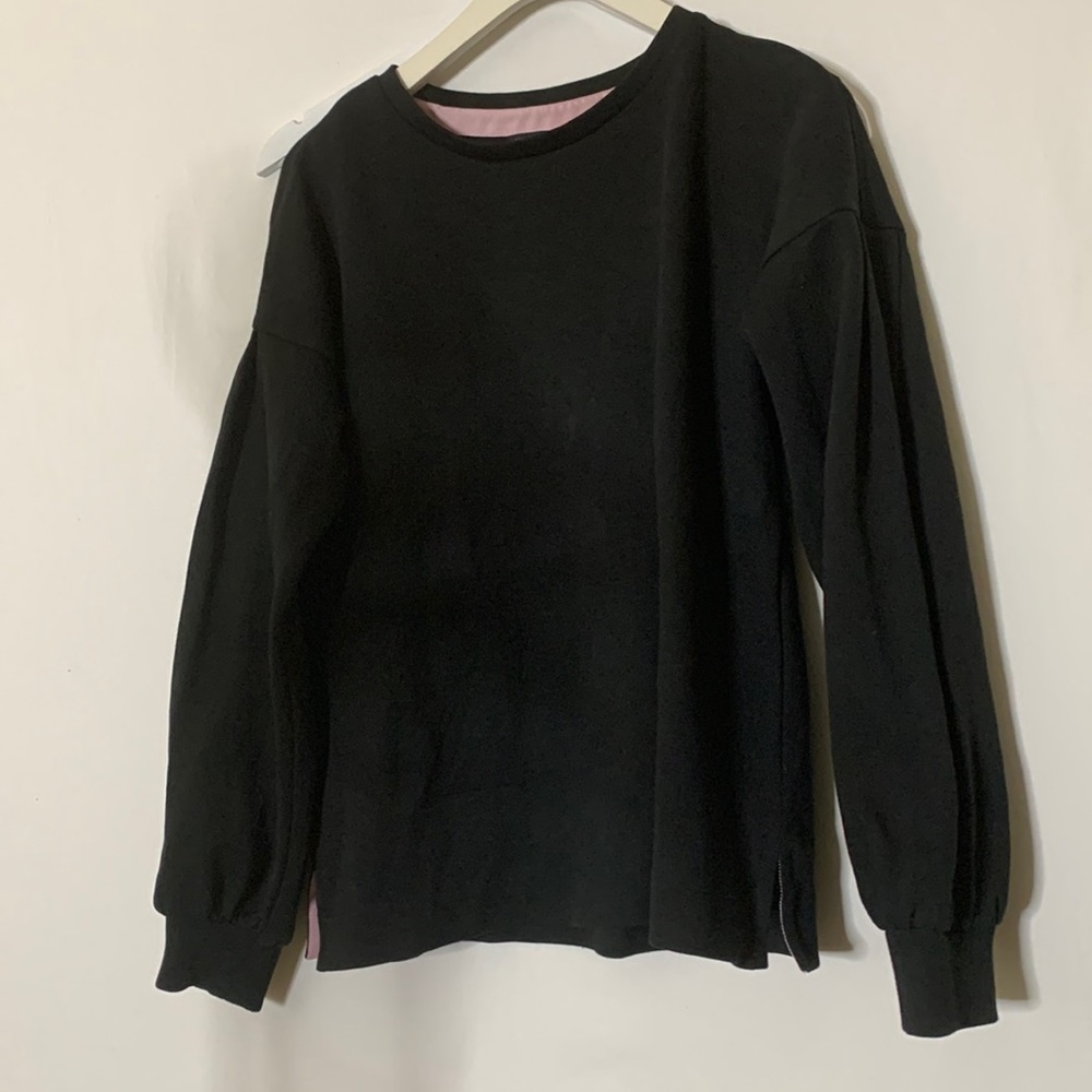 Ann Taylor Black Puff Sleeve Sweatshirt Size M